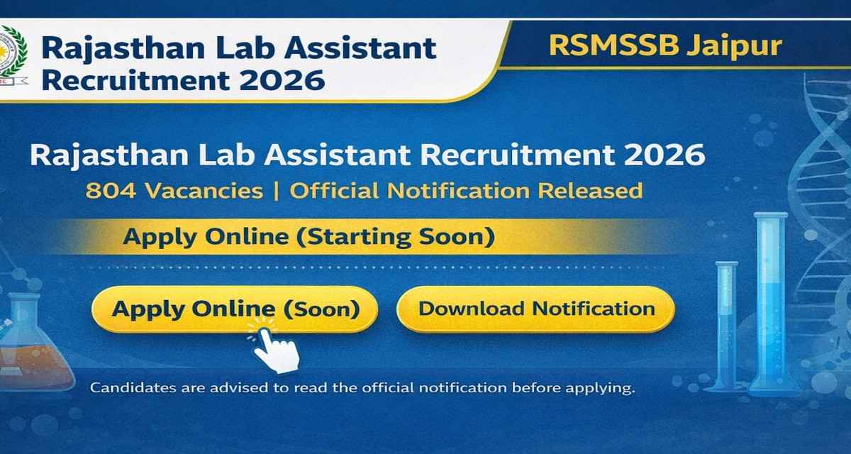 Rajasthan Lab Assistant Recruitment 2026