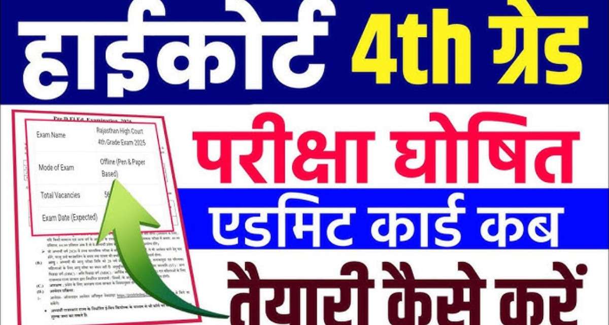 Rajasthan High Court 4th Grade Admit Card