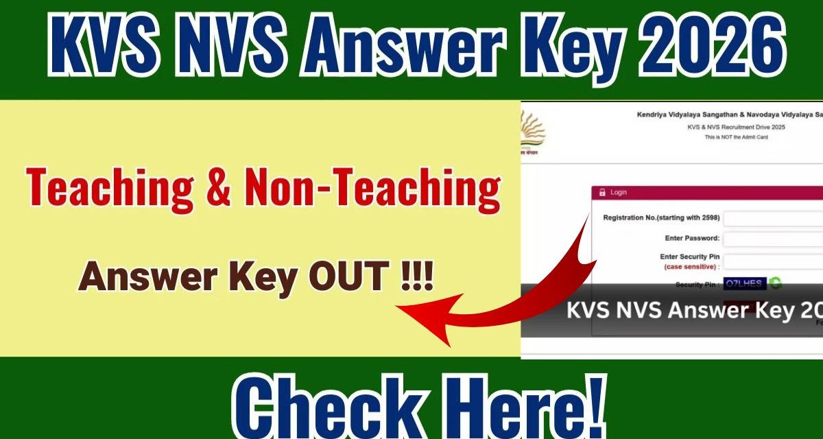 KVS NVS Answer Key 2026