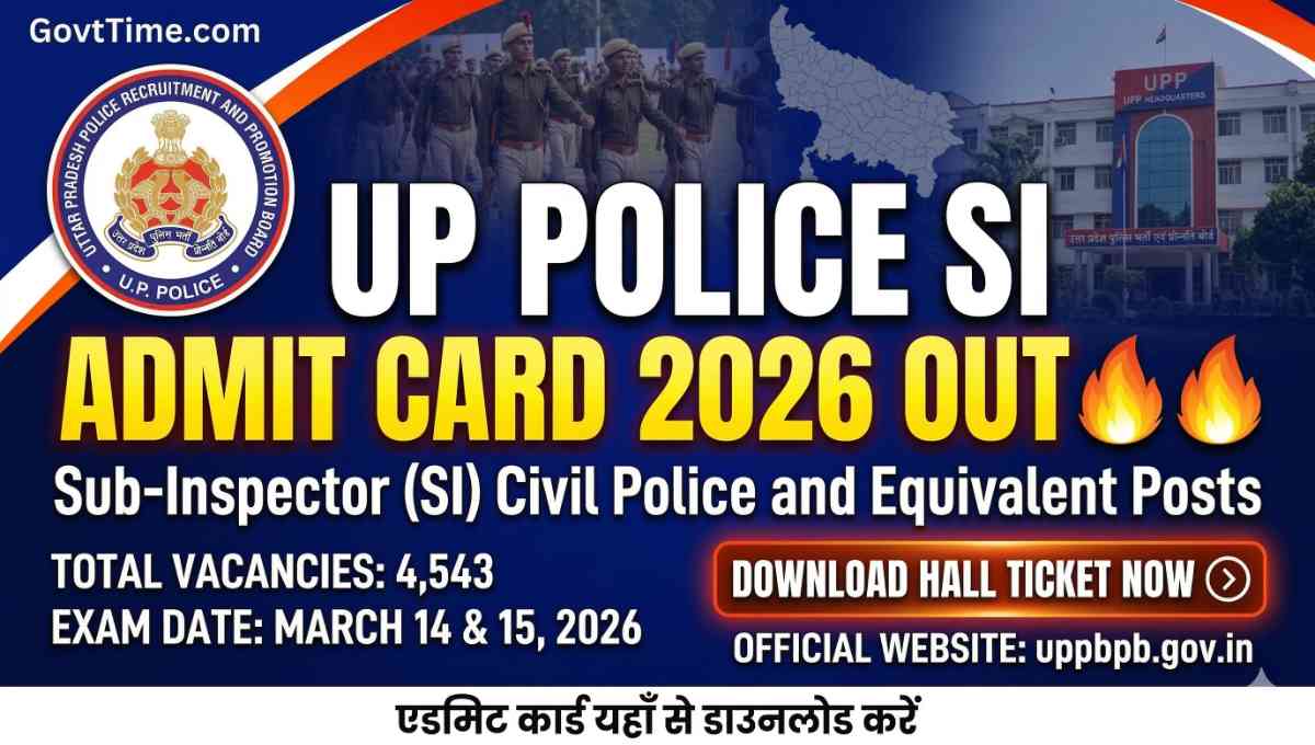 UP Police SI Admit Card 2026