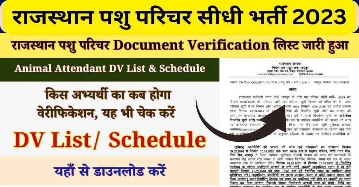 Rajasthan Pashu Parichar Document Verification