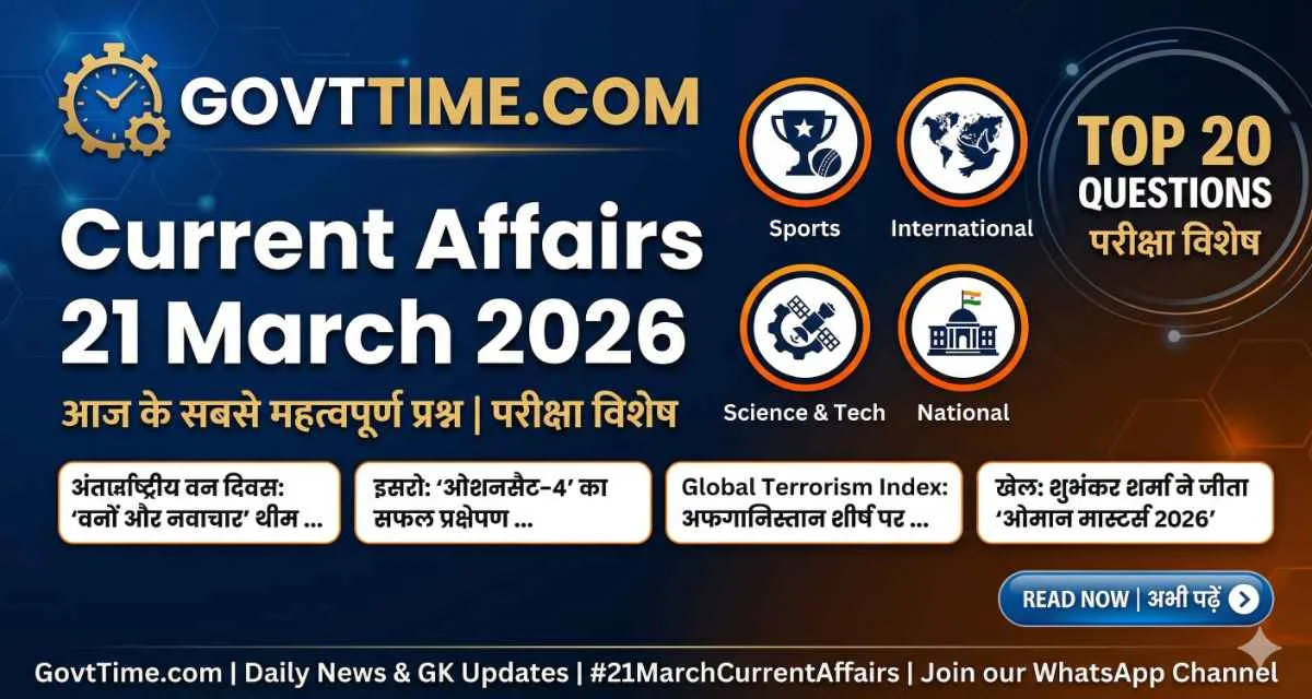 Current Affairs 21 March 2026