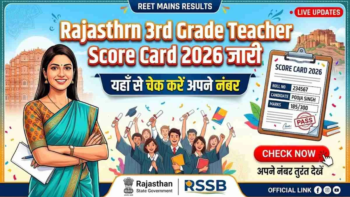 Rajasthan 3rd Grade Teacher Score Card 2026